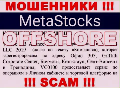 Организация MetaStocks похищает финансовые средства клиентов, расположившись в офшоре - Saint Vincent and the Grenadines