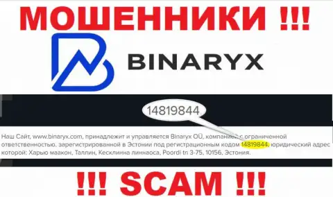 Binaryx Com не скрыли рег. номер: 14819844, да и зачем, кидать клиентов номер регистрации вовсе не мешает