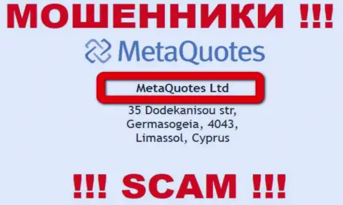 На официальном онлайн-сервисе MetaQuotes Net написано, что юр лицо компании - MetaQuotes Ltd