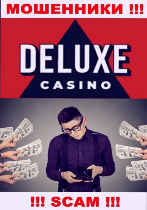 Если Вас раскрутили на средства в дилинговой организации Deluxe Casino, то пишите сообщение, вам попытаются помочь