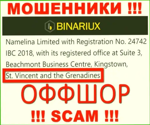 Намелина Лтд это ОБМАНЩИКИ, которые официально зарегистрированы на территории - Saint Vincent and the Grenadines