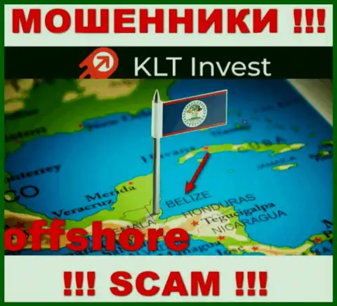 KLTInvest Com безнаказанно лишают средств, так как зарегистрированы на территории - Belize