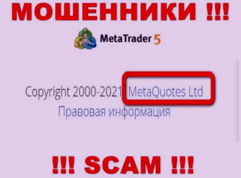 MetaQuotes Ltd - это компания, которая управляет интернет-махинаторами МТ5