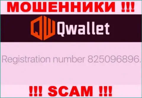 Организация QWallet Co представила свой номер регистрации у себя на официальном web-сервисе - 825096896