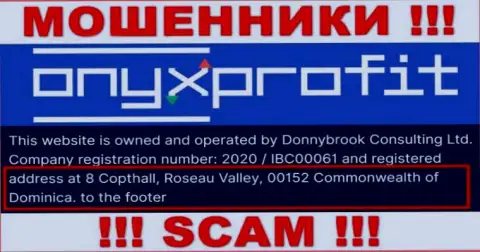 8 Copthall, Roseau Valley, 00152 Commonwealth of Dominica - это оффшорный официальный адрес Onyx Profit, откуда МОШЕННИКИ обувают клиентов