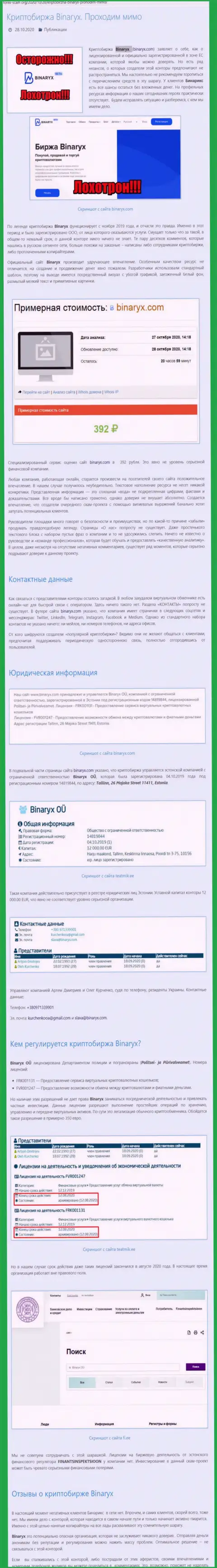Binaryx Com - это МОШЕННИКИ !!! Грабеж денежных вложений гарантируют стопроцентно (обзор конторы)