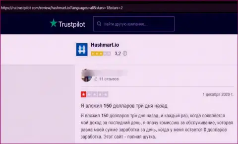 В HashMart работают internet-мошенники - правдивый отзыв пострадавшего