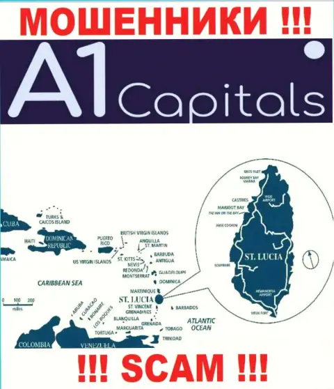 Сент-Люсия - это место регистрации компании A1 Capitals, которое находится в оффшоре
