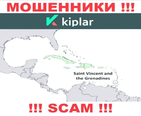 ОБМАНЩИКИ Kiplar зарегистрированы очень далеко, на территории - St. Vincent and the Grenadines