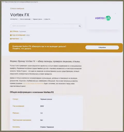 Как зарабатывает деньги Vortex-FX Com интернет-кидала, обзор конторы