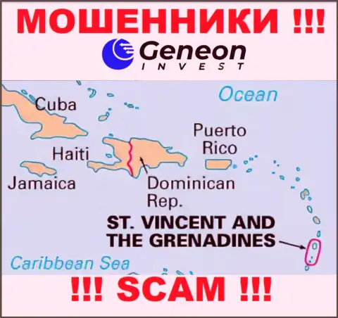 GeneonInvest имеют регистрацию на территории - St. Vincent and the Grenadines, остерегайтесь сотрудничества с ними