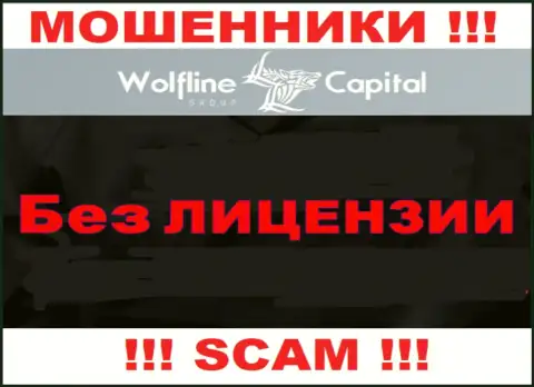 Нереально найти данные о номере лицензии аферистов Wolfline Capital - ее просто-напросто нет !!!