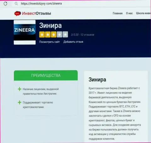 Обзор условий совершения сделок дилинговой компании Зинеера Ком на web-сервисе InvestOtzyvy Com