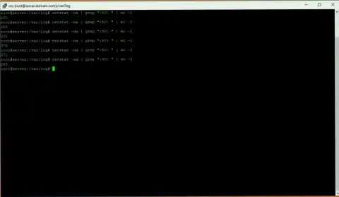 Количество коннектов, которые висят на порту 80 сервера, на котором хостится wssolution net