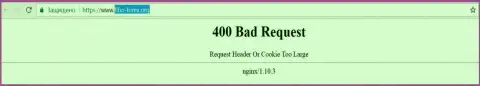 Официальный интернет-сайт форекс дилера Фибо Груп некоторое количество дней недоступен и показывает - 400 Bad Request