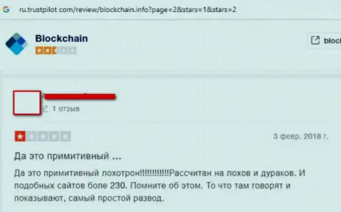 Blockchain - это очередная незаконно действующая контора, в которой сливают вложения собственных клиентов (отзыв)